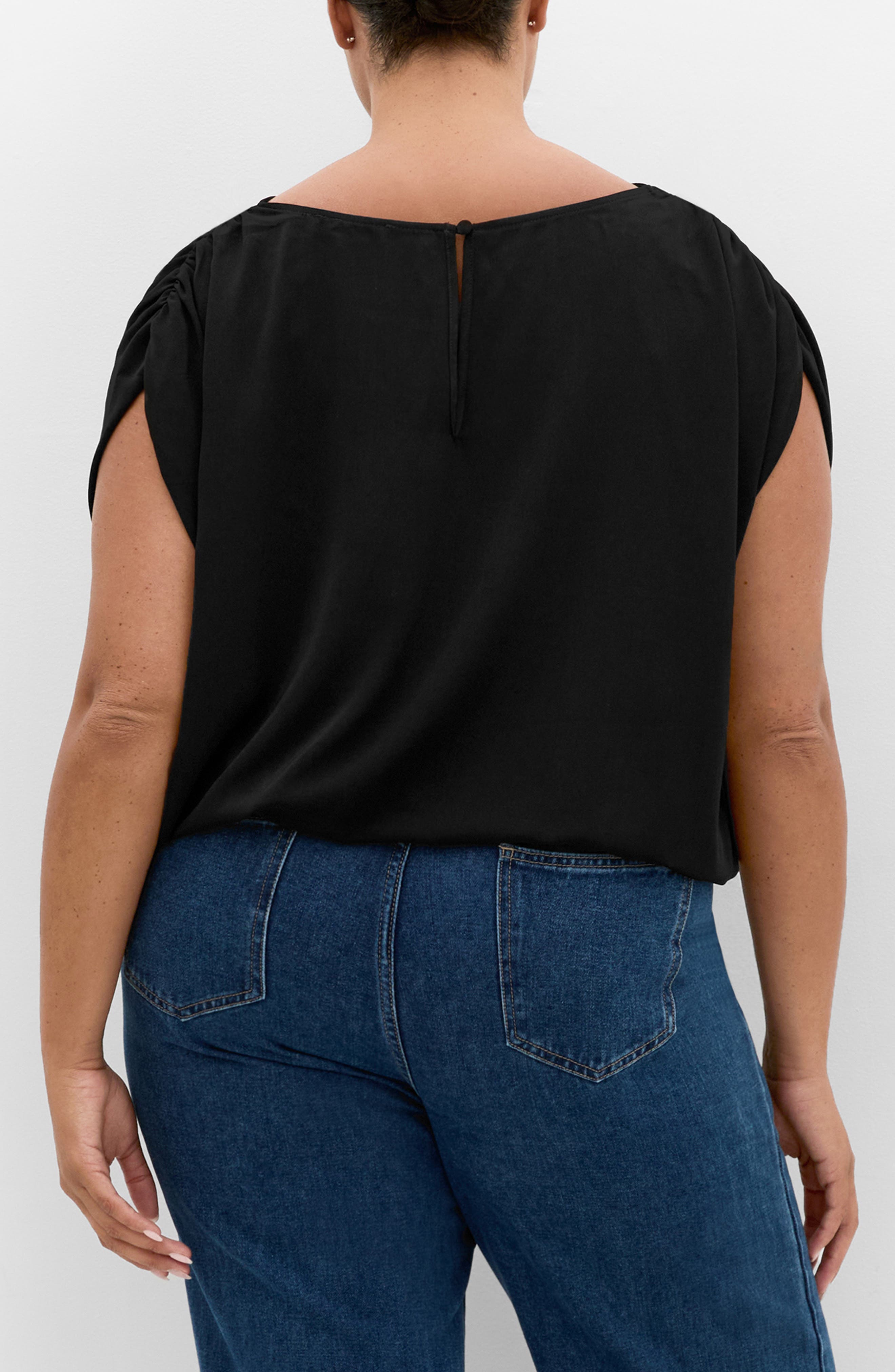 Elise Ruched Sleeve Drawstring Waist Top - image 2