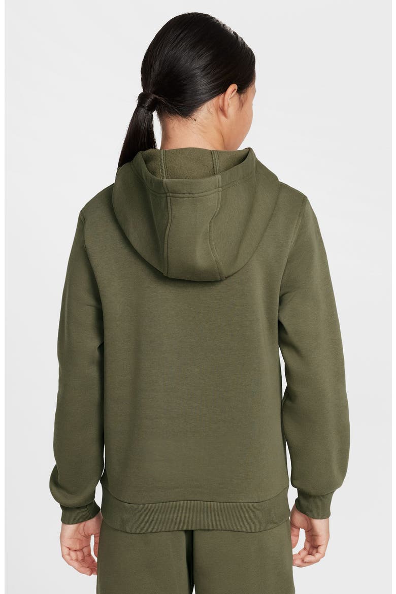 Kids' Club Fleece Hoodie, Alternate, color, MEDIUM OLIVE/ WHITE