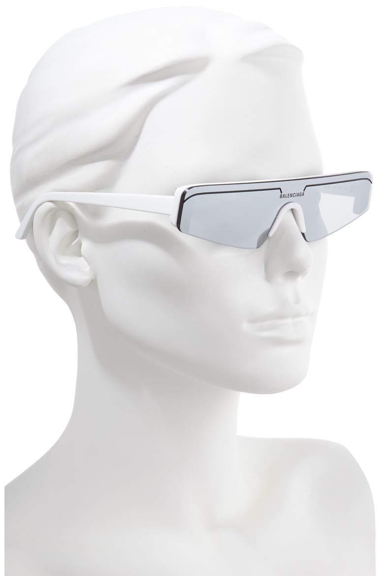 99mm Shield Sunglasses, Alternate, color, SHINY SOLID WHITE/ SILVER