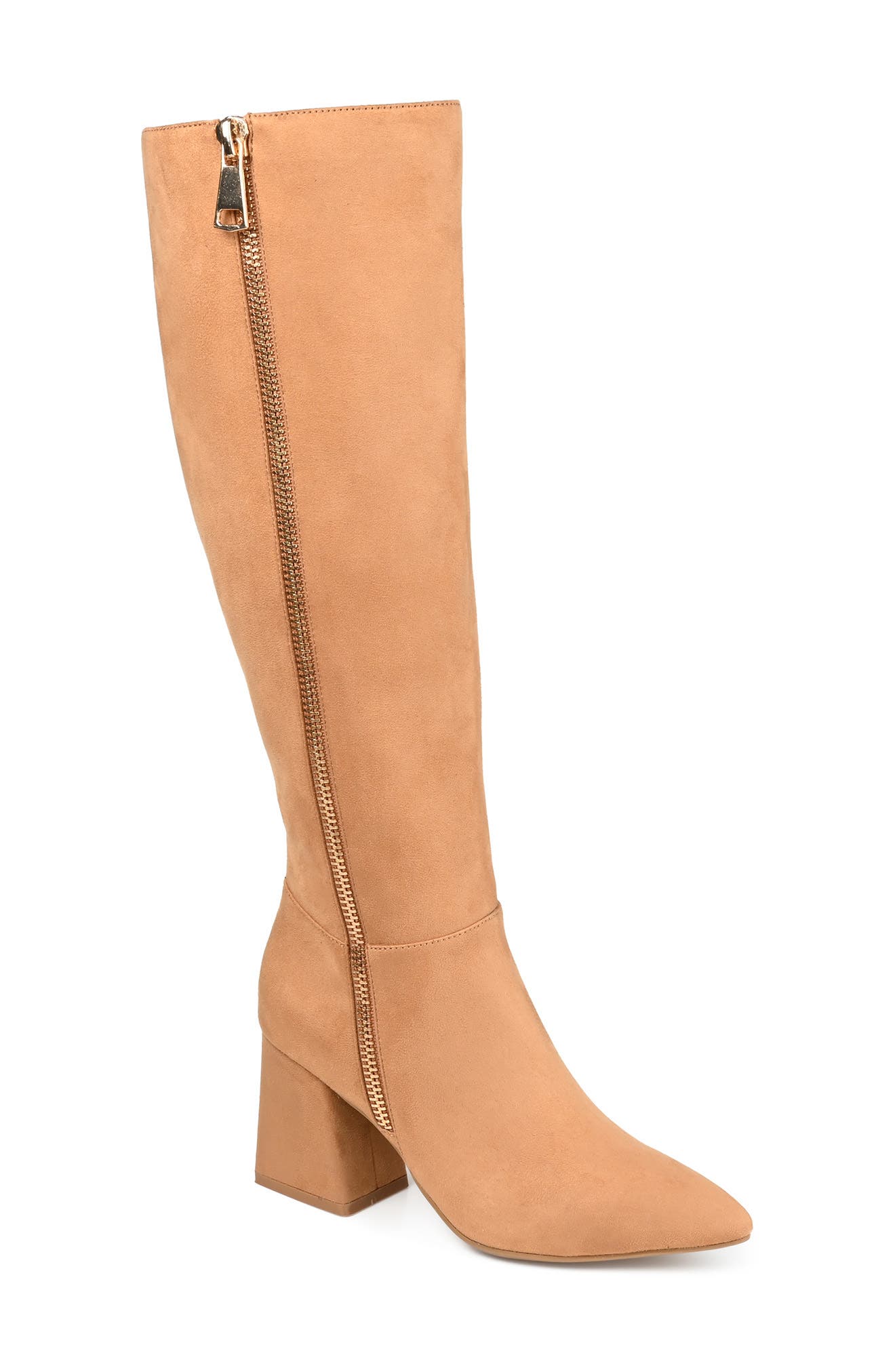 Idinna Vegan Suede Tall Boot - Wide Calf, Main, color, TAN