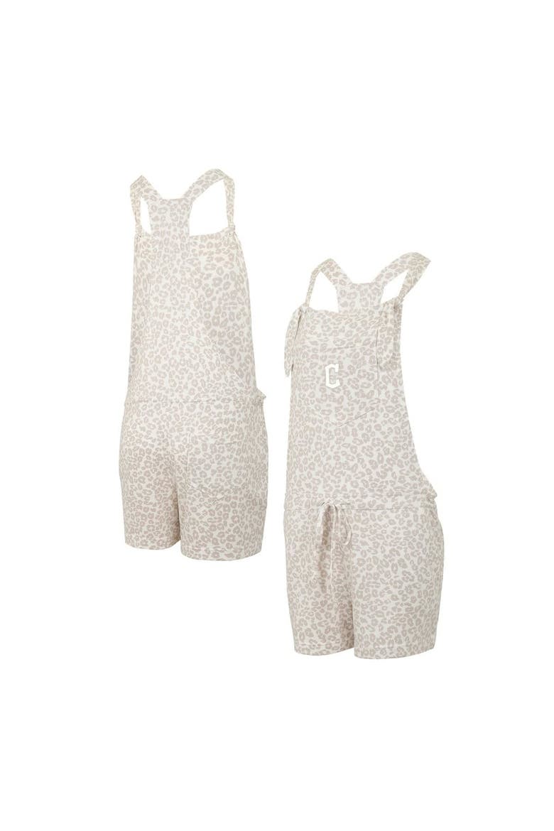 Women's Concepts Sport Cream Cleveland Guardians Montana Hacci Knit Romper Overalls, Alternate, color, Cream