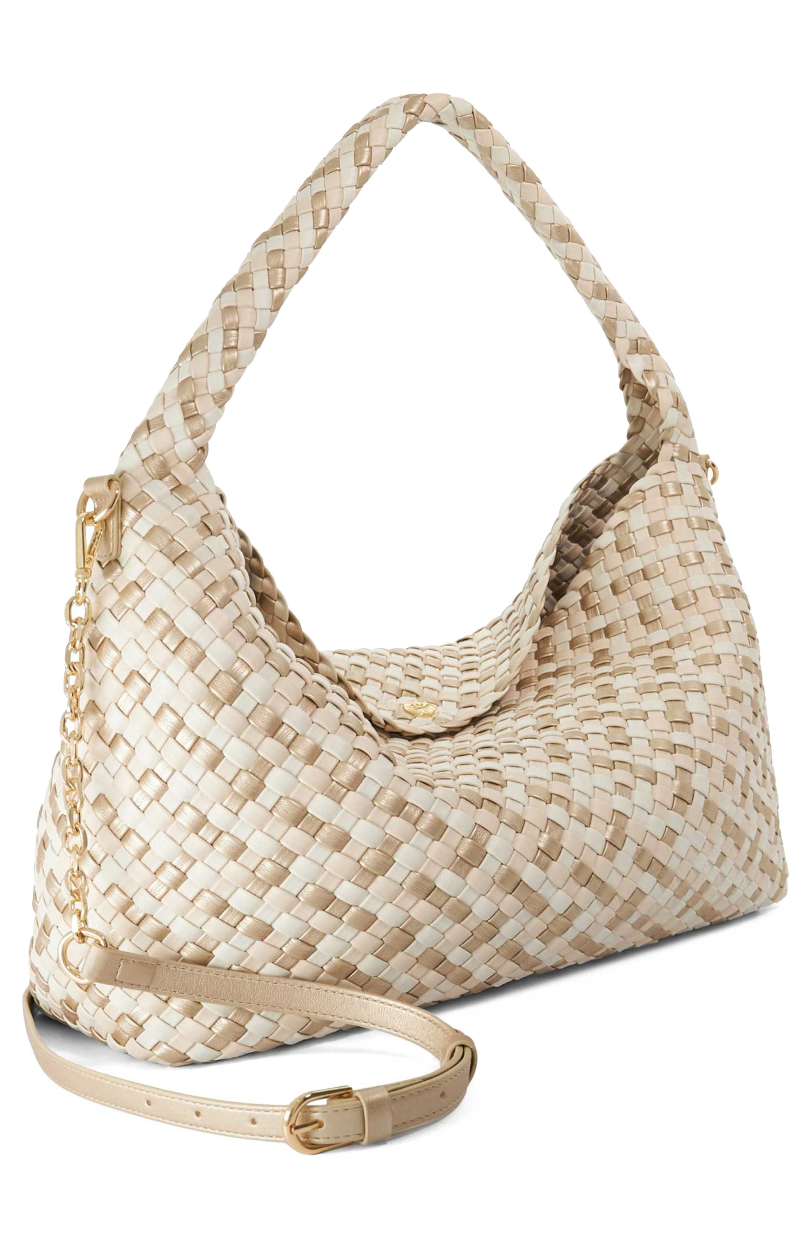 Deliberate L Woven Shoulder Bag, Alternate, color, ECRU