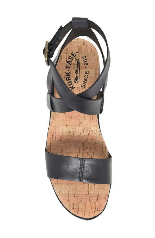 Kork-ease Yadira Ankle Strap Platform Sandal In Black Leather