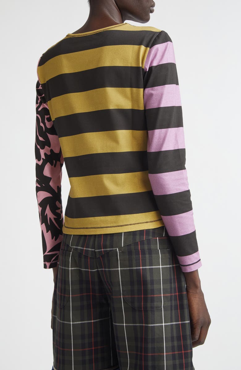 Chopova Lowena Pippi Fitted Jersey Top, Alternate, color, Black Multi