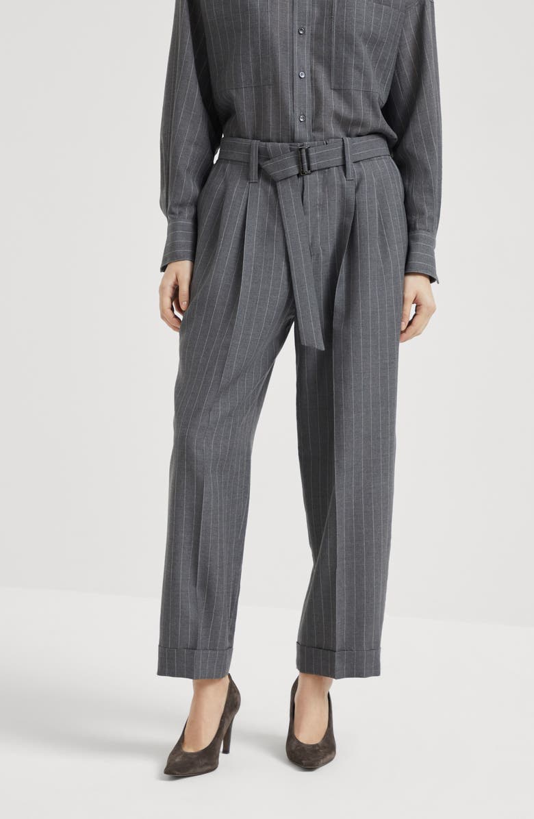 Brunello Cucinelli Sartorial Baggy trousers, Alternate, color, Lead