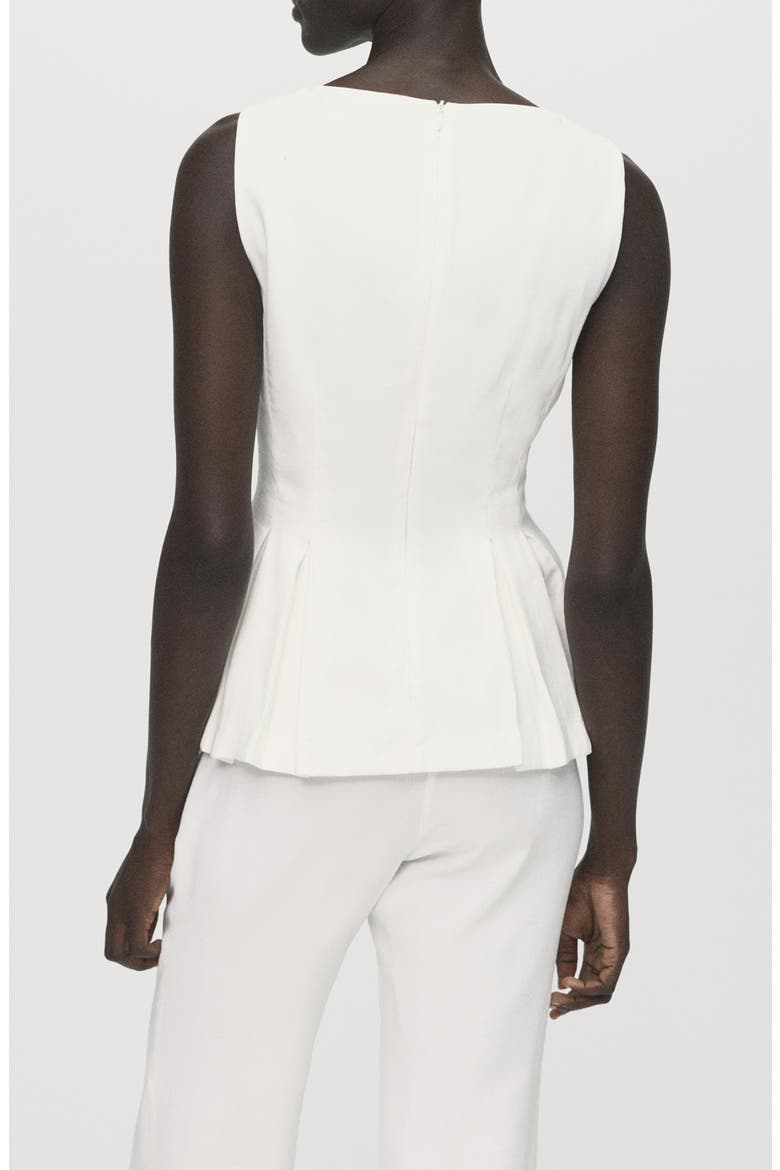 Sleeveless Peplum Top, Alternate, color, WHITE