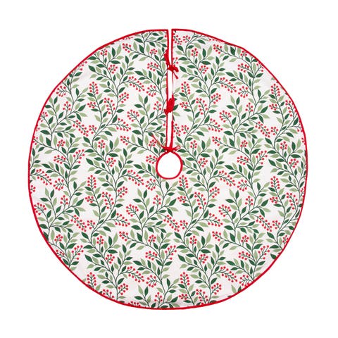 Berry Botanical Christmas Tree Skirt