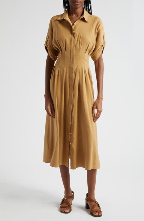 Adavi Linen Blend Shirtdress
