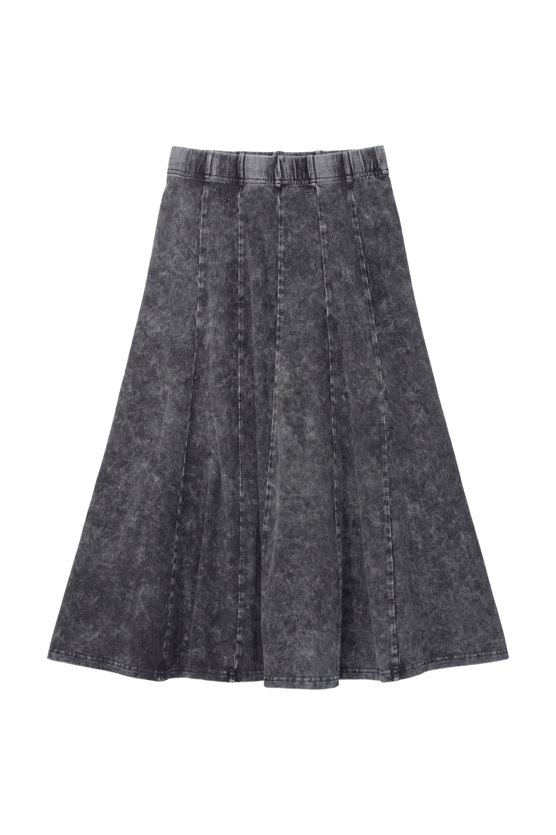 Washed Panelled Midi Skirt - Girls, Alternate, color, Light Denim Wash