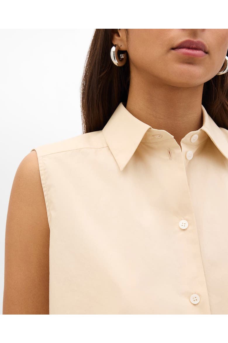 Cropped Sleeveless Shirt, Alternate, color, Sand