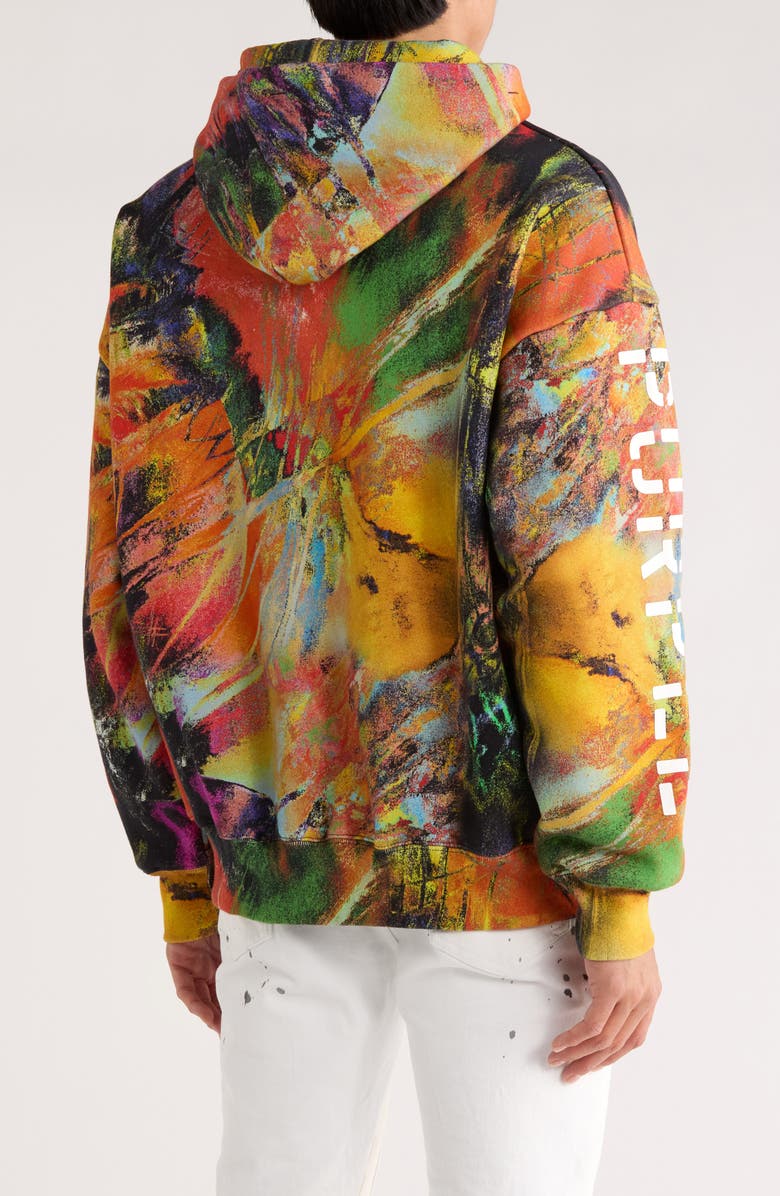 PURPLE BRAND Relaxed Fit Logo Graphic Heavyweight Fleece Hoodie Logo Graphic Fleece Hoodie, Alternate, color, Orange Multi