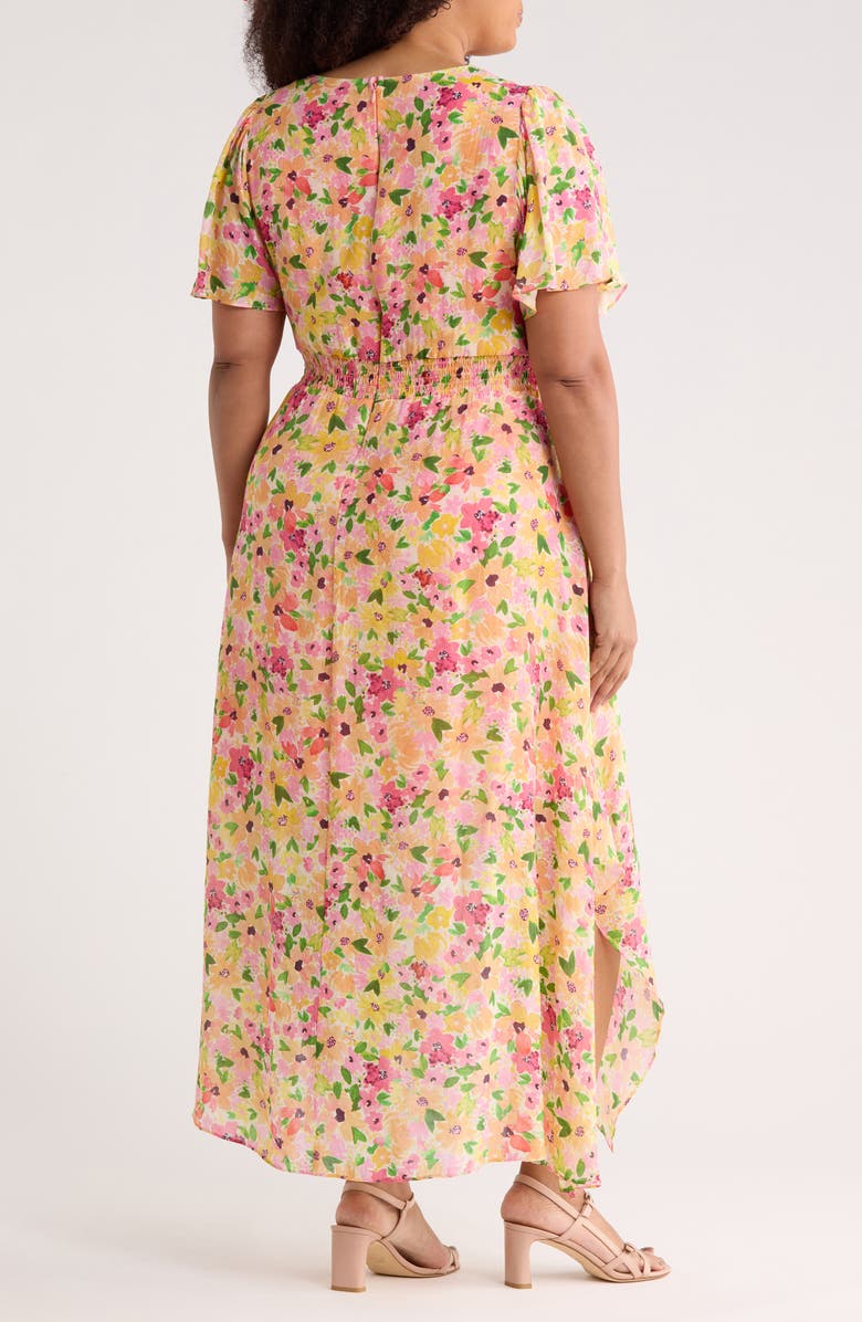 CeCe Smocked Waist Maxi Dress, Alternate, color, Claret Red