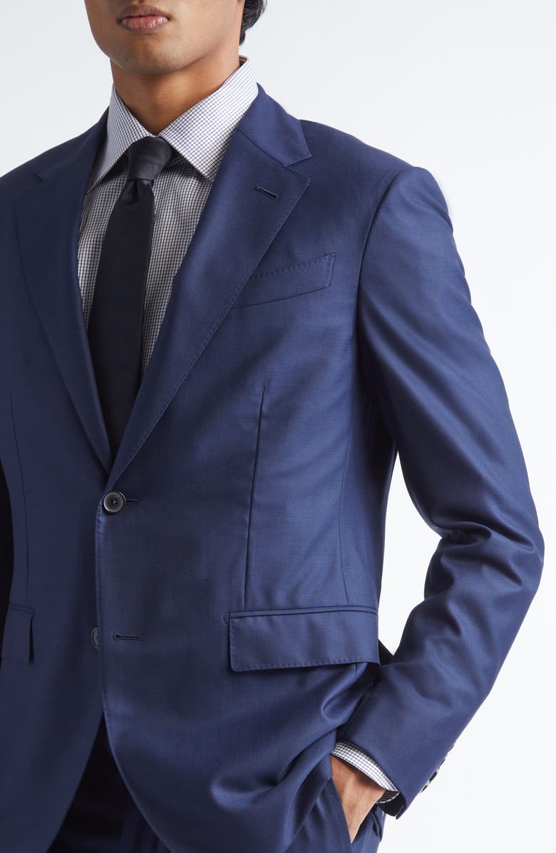 ZEGNA Plaid 15milmil15 Wool Suit, Alternate, color, Dark Blue