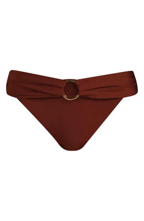 Sunshine 79 Ring Slash Bikini Bottoms In Brown