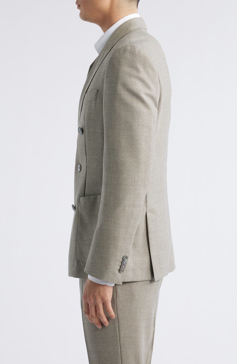 BOSS Huge Double Breasted Tan Wool Sport Coat, Alternate, color, Light Beige