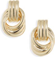 NORDSTROM RACK Demi Fine Ridged Doorknocker Drop Earrings