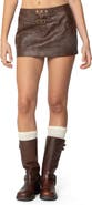 EDIKTED Pax Faux Leather Miniskirt