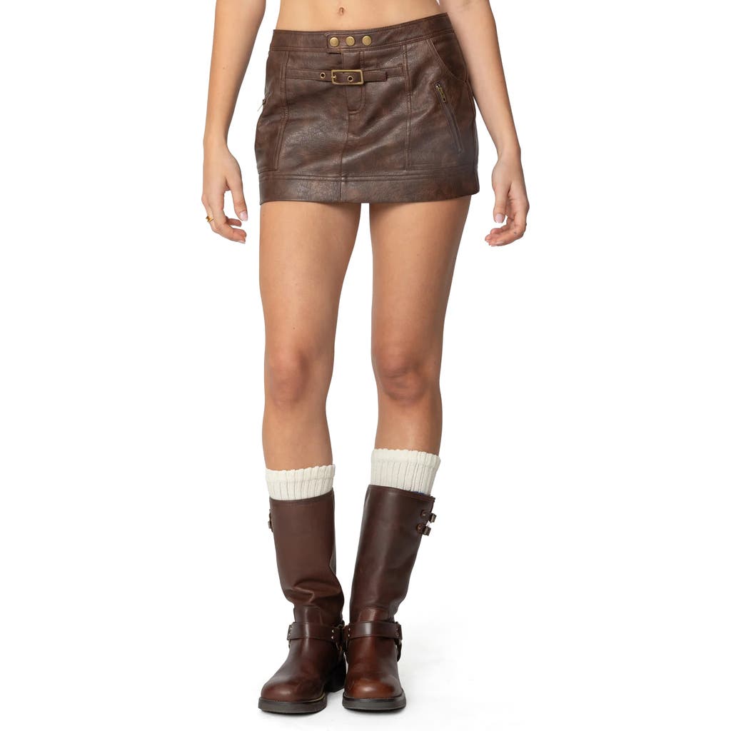 EDIKTED EDIKTED PAX FAUX LEATHER MINISKIRT