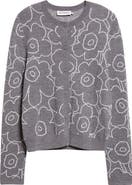 Marimekko Villi Piirto Unikko Jacquard Merino Wool & Organic Cotton Blend Cardigan