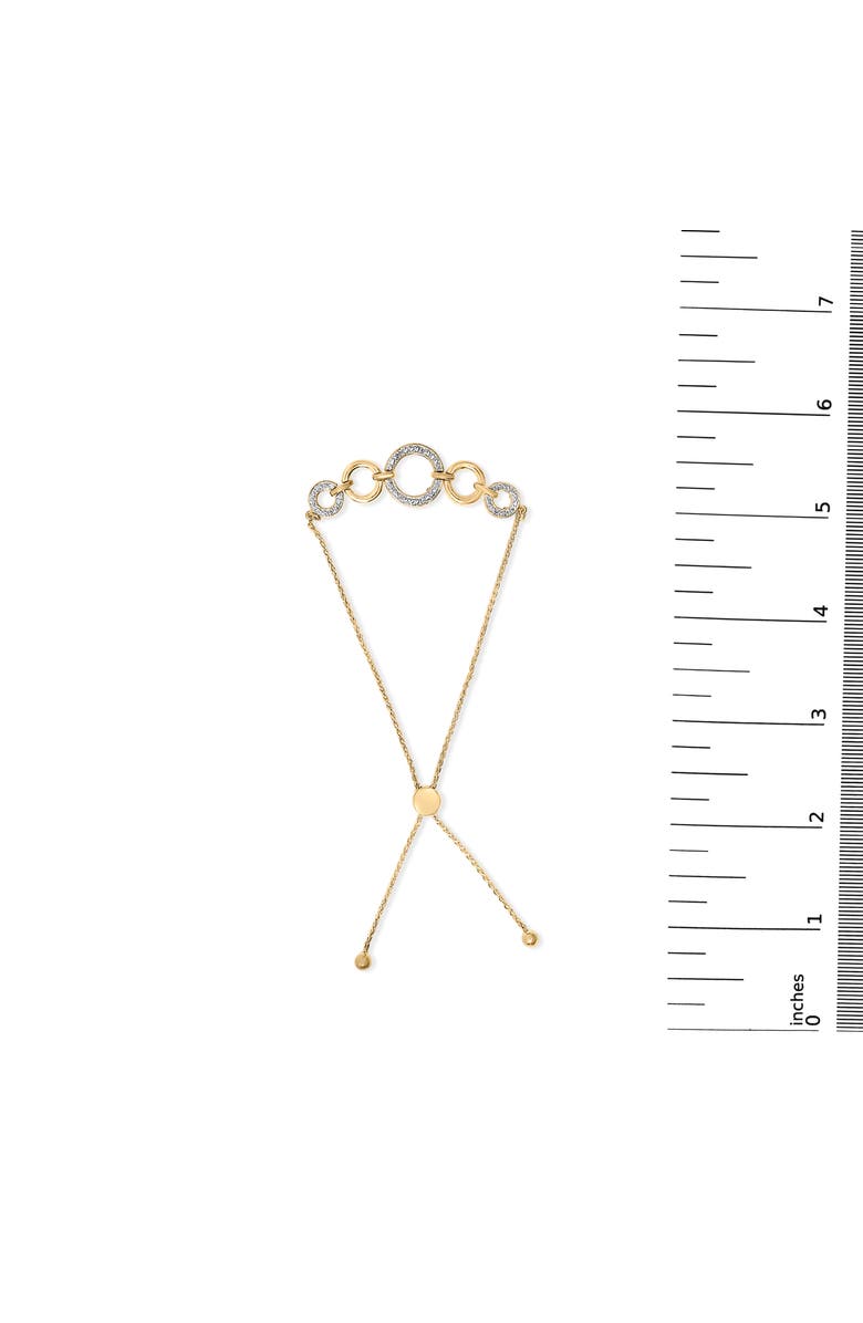 Haus of Brilliance 14K Yellow Gold Plated .925 Sterling Silver 1/10 Cttw Diamond Infinity Loop Adjustable Bolo Tennis Bracelet, Alternate, color, Yellow Gold Over Silver