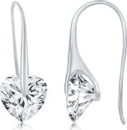 SIMONA Heart CZ Frenchwire Earrings