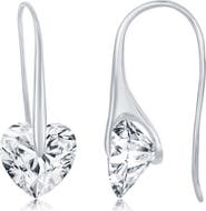 SIMONA Heart CZ Frenchwire Earrings