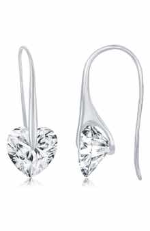 SIMONA Heart CZ Frenchwire Earrings