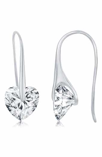 SIMONA Heart CZ Frenchwire Earrings