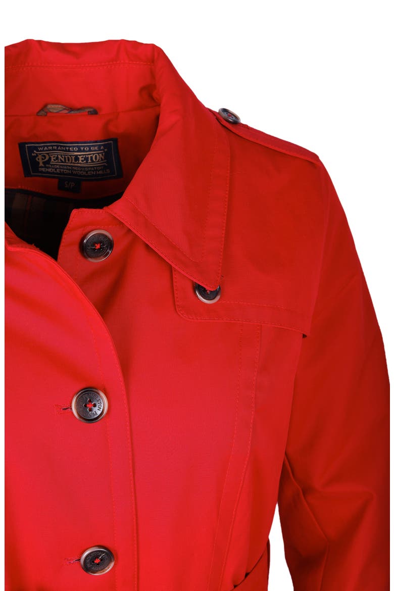 Bridgeport Water Repellent Trench Raincoat, Alternate, color, RED