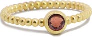 The Lovery Fine Jewelry Gold Beaded Garnet Ring