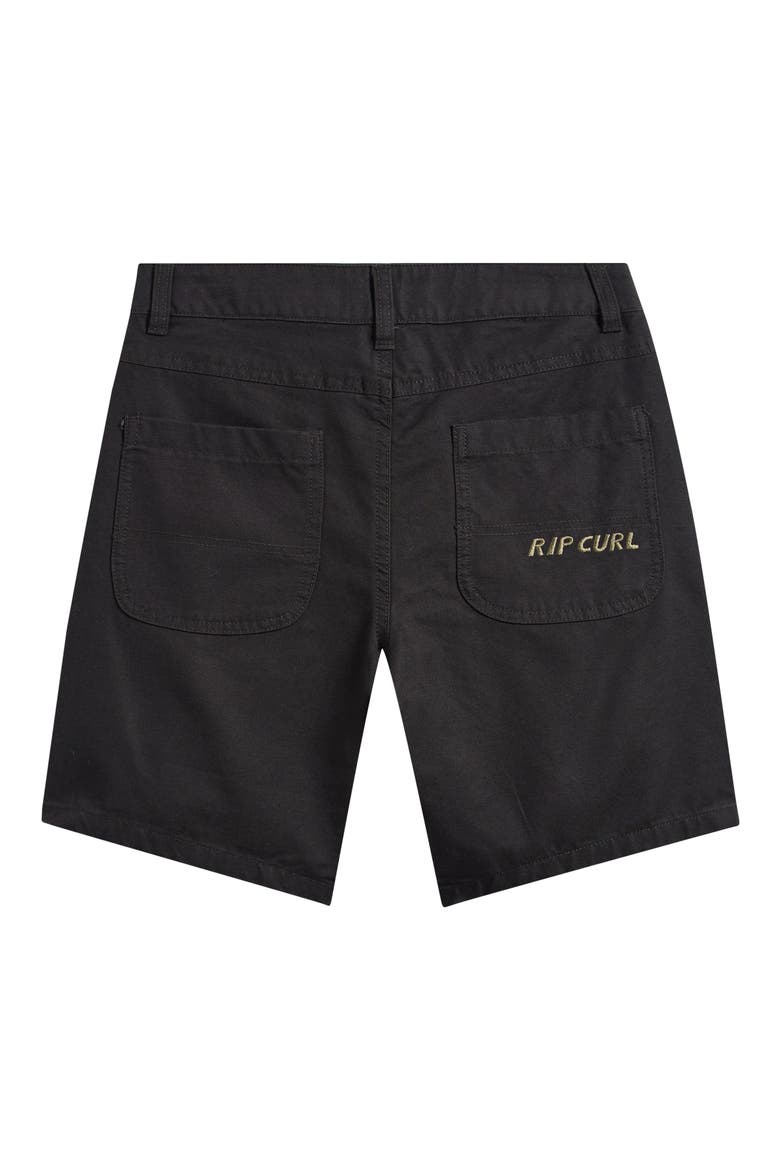 Kids' Hyped Cotton Canvas Shorts, Alternate, color, WASHED BLACK