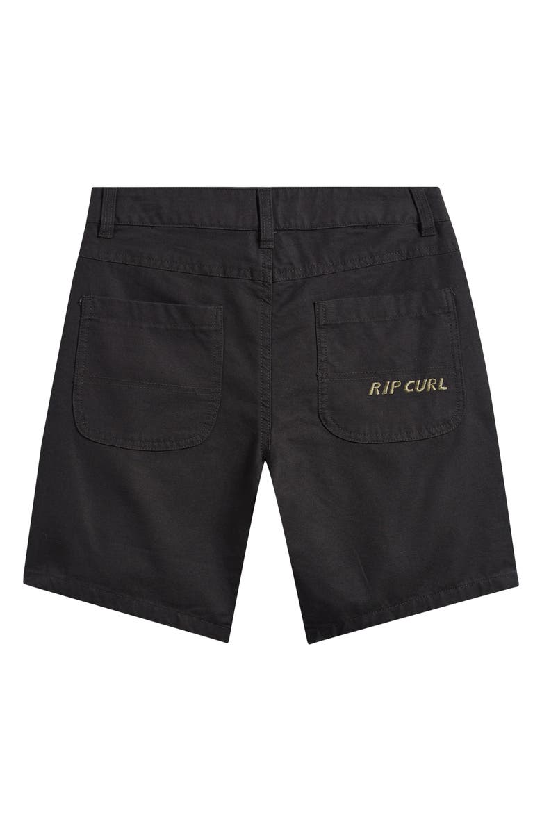 Rip Curl Kids' Hyped Cotton Canvas Shorts, Alternate, color, Washed Black
