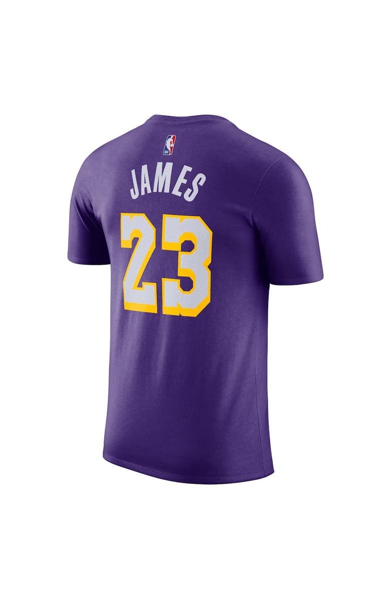 Jordan Brand Unisex Jordan Brand LeBron James Purple Los Angeles Lakers Name & Number T-Shirt - Statement Edition, Alternate, color, Purple