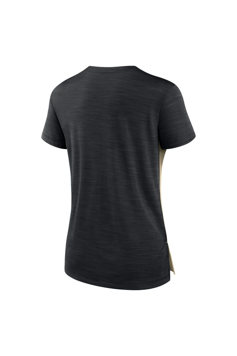 Women's Nike Gold/Black New Orleans Saints Impact Exceed Performance Notch Neck T-Shirt, Alternate, color, Gold