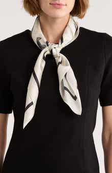 AllSaints Helena Skull Print Silk Square Scarf