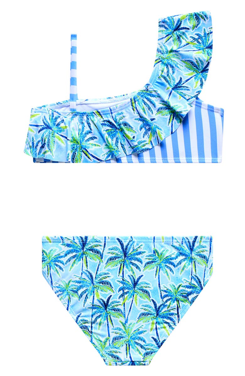 Beach Lingo Kids' Ruffle Asymmetric Two-Piece Swimsuit, Alternate, color, Blue
