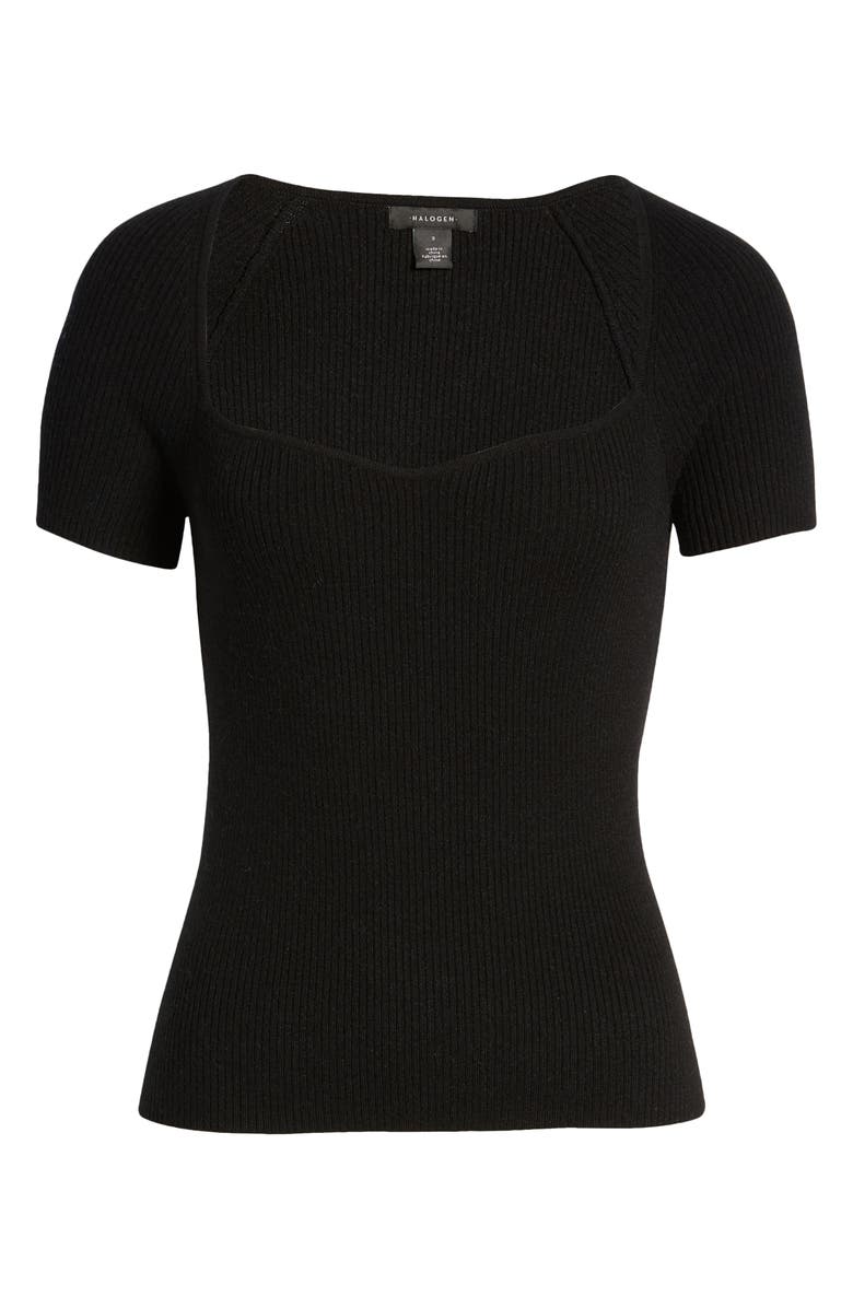 Halogen<sup>®</sup> Sweetheart Neck Rib Sweater, Alternate, color,