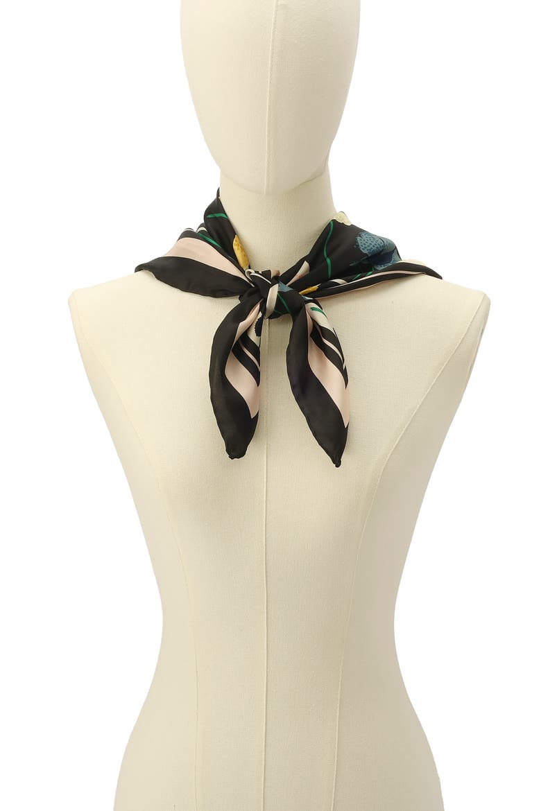 Poppy Garden Silk Square Scarf, Alternate, color, MULTI