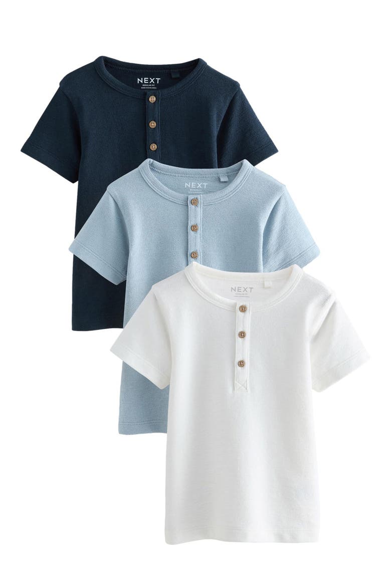 Kids' Assorted 3-Pack Textured Henley T-Shirts, Main, color, BLUE