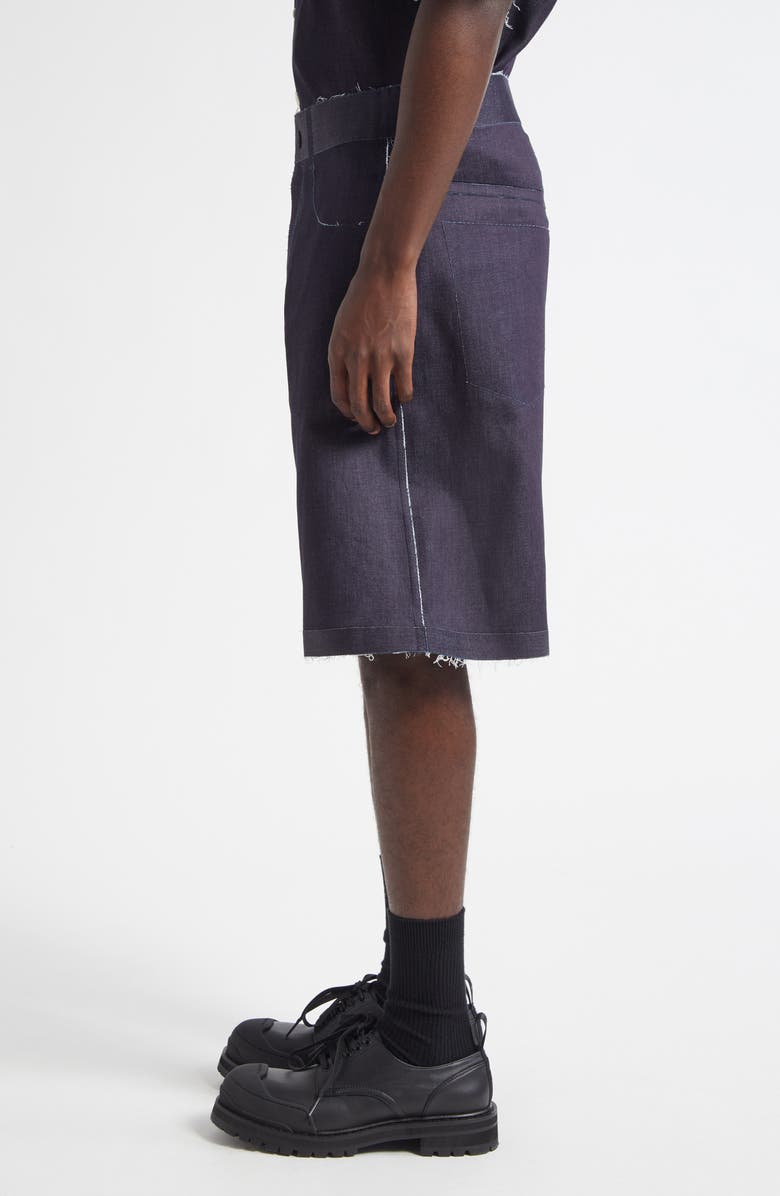 Marni Trompe l'Oeil Stretch Denim Bermuda Shorts, Alternate, color, Blue/ Black