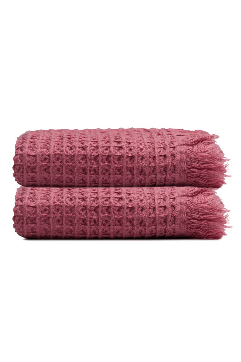 Waffle Turkish Cotton Kitchen & Guest Towel - Set of 4, Main, color, Rose