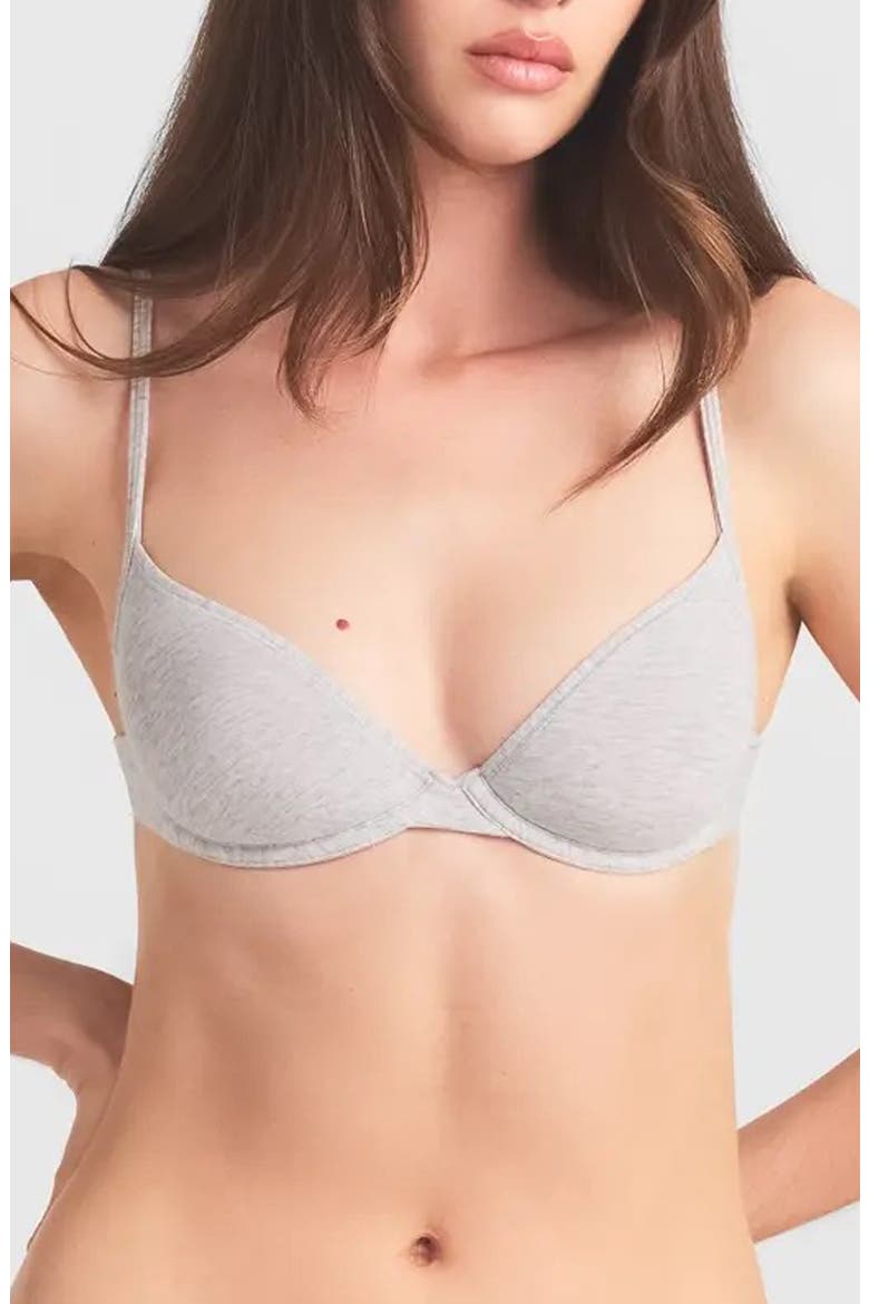 Everyday Cotton Underwire Unlined Demi Bra, Main, color, LIGHT HEATHER GREY