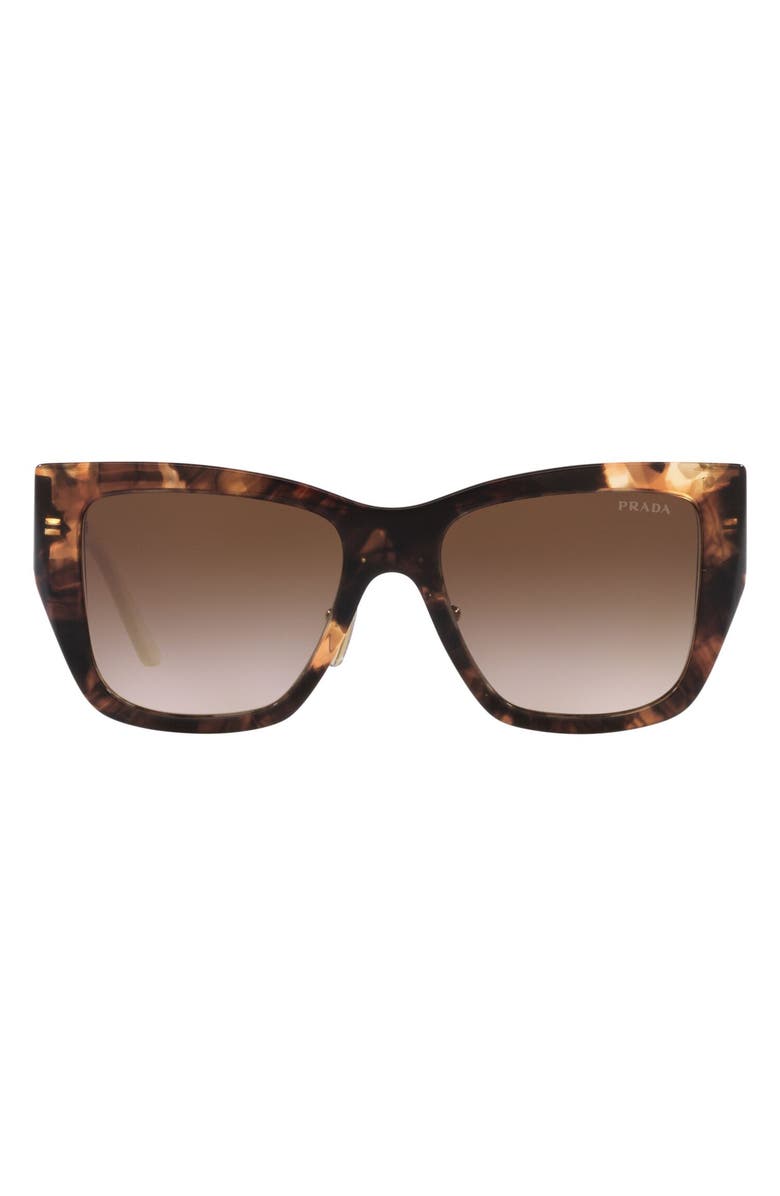 Prada 54mm Geometric Sunglasses, Main, color, Brown Tortoise