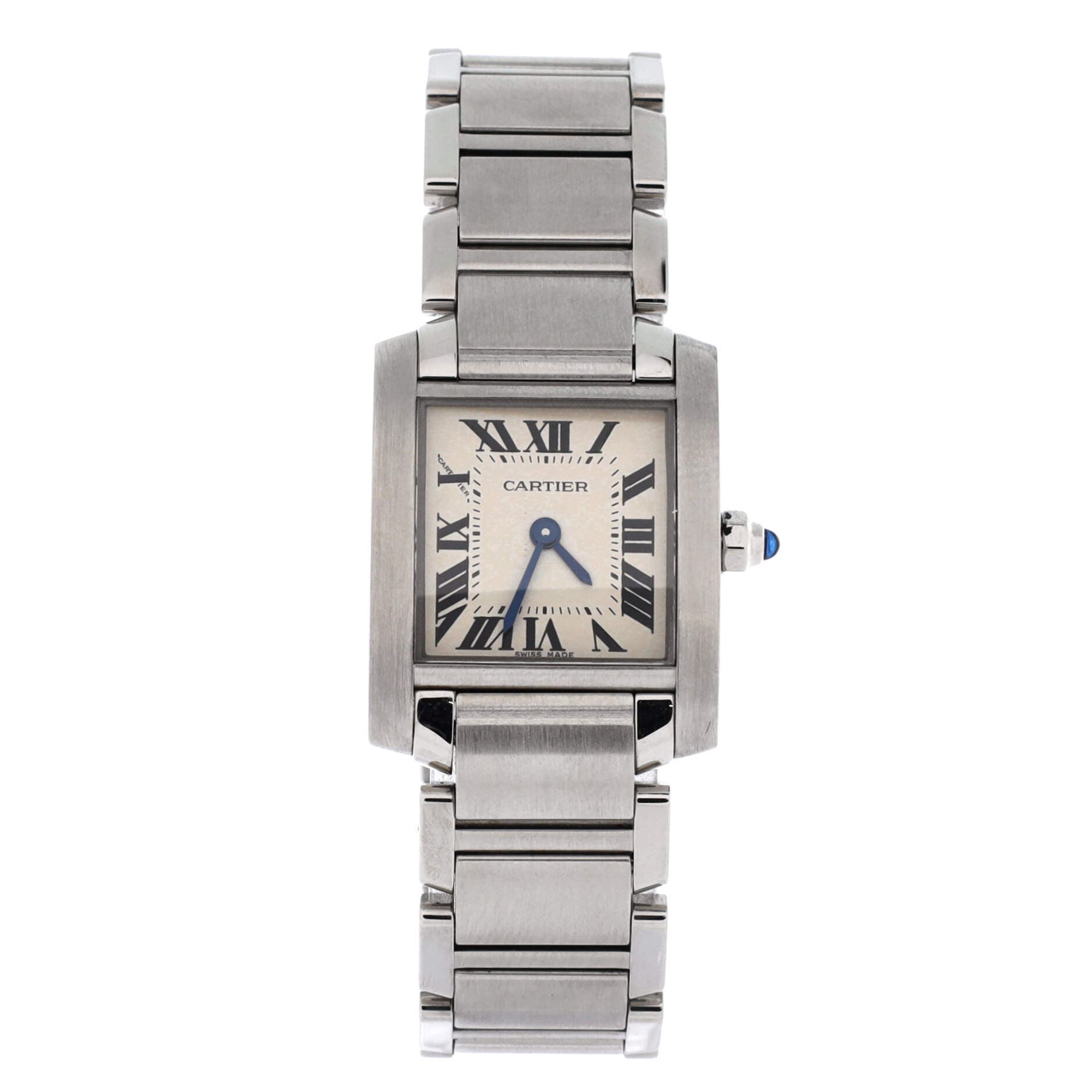 Tank Francaise Quartz Watch Stainless Steel 20, Main, color, Metallic Silver