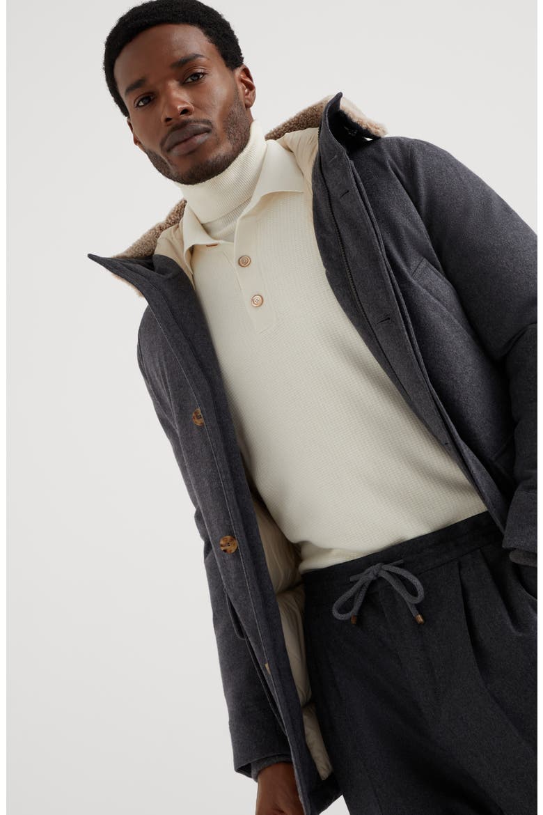 Bonded wool down parka, Alternate, color, Grey