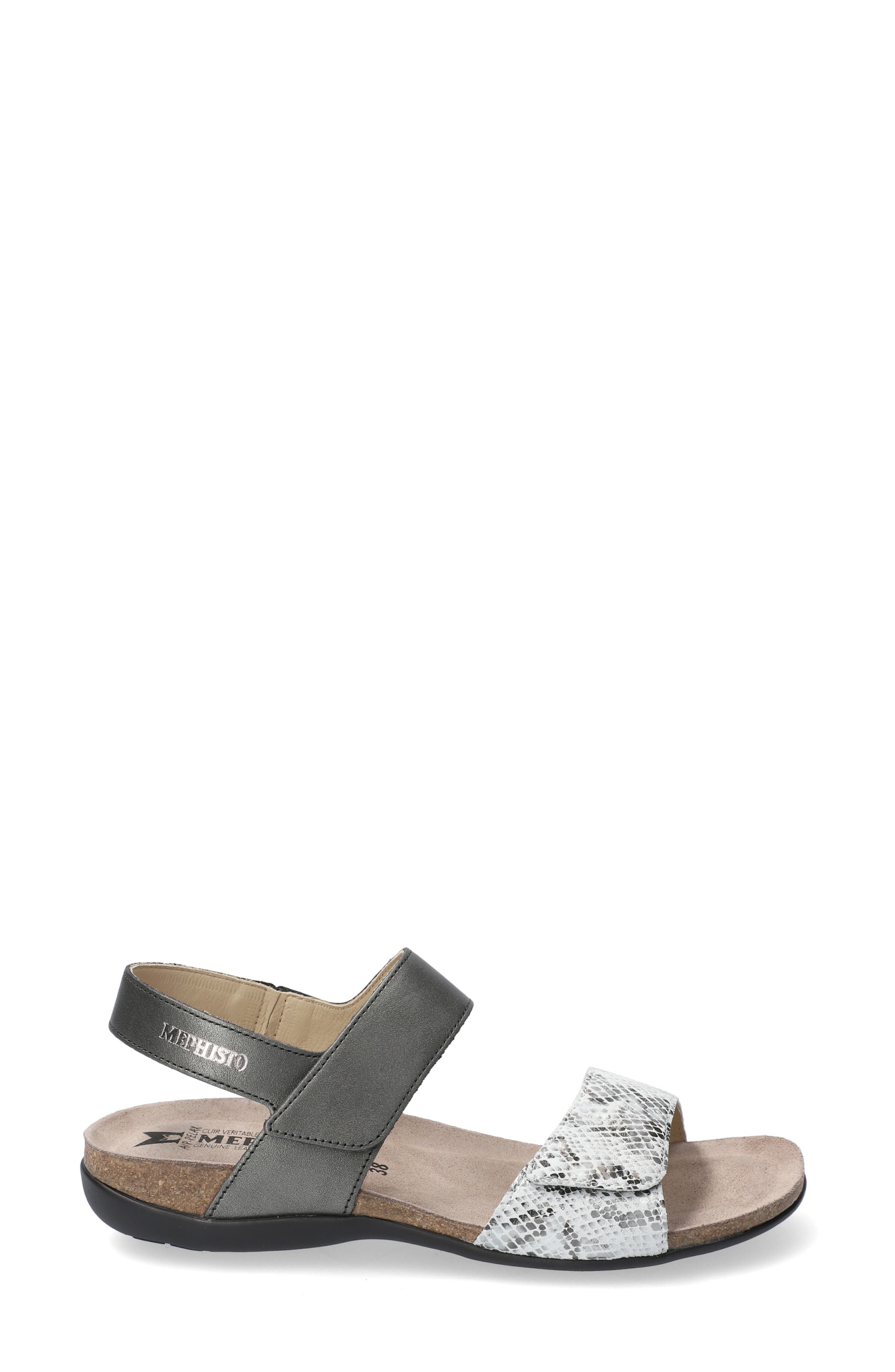 'Agave' Sandal, Alternate, color, DARK GREY LEATHER