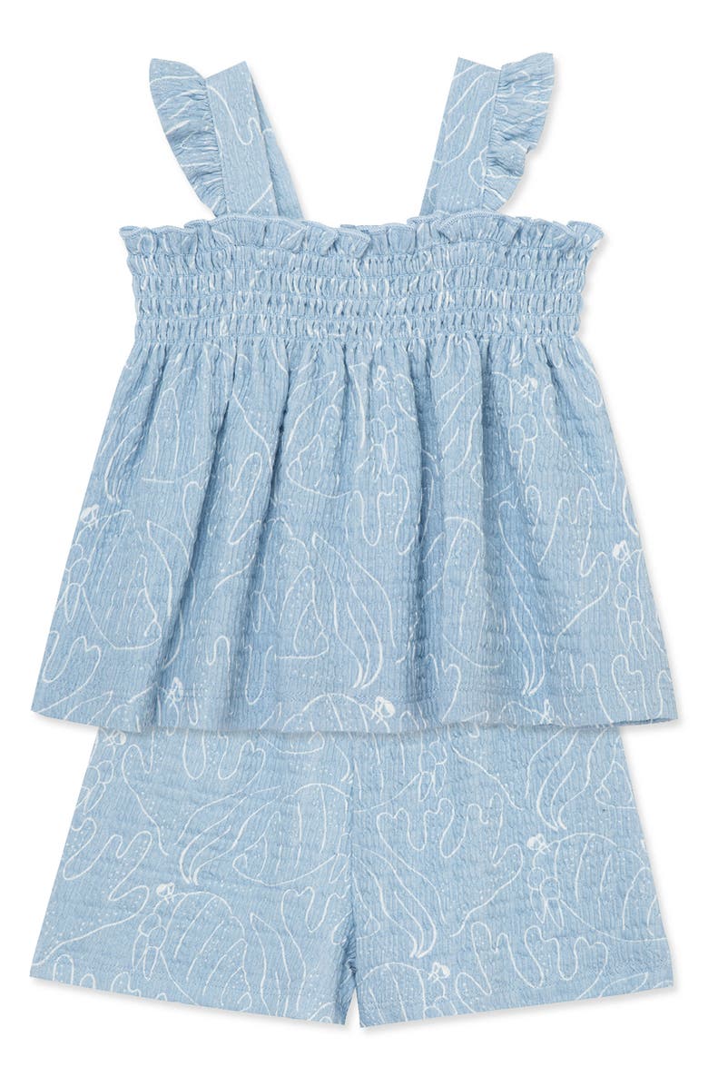 FOCUS Seaside Babydoll Tunic & Shorts Set, Alternate, color, Blue