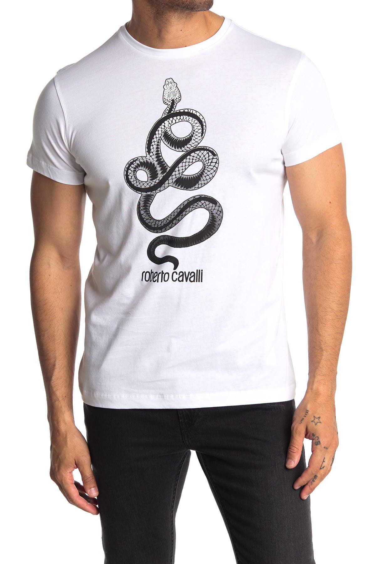 Roberto Cavalli Snake Crew Neck Graphic T-Shirt (Men) | Nordstromrack
