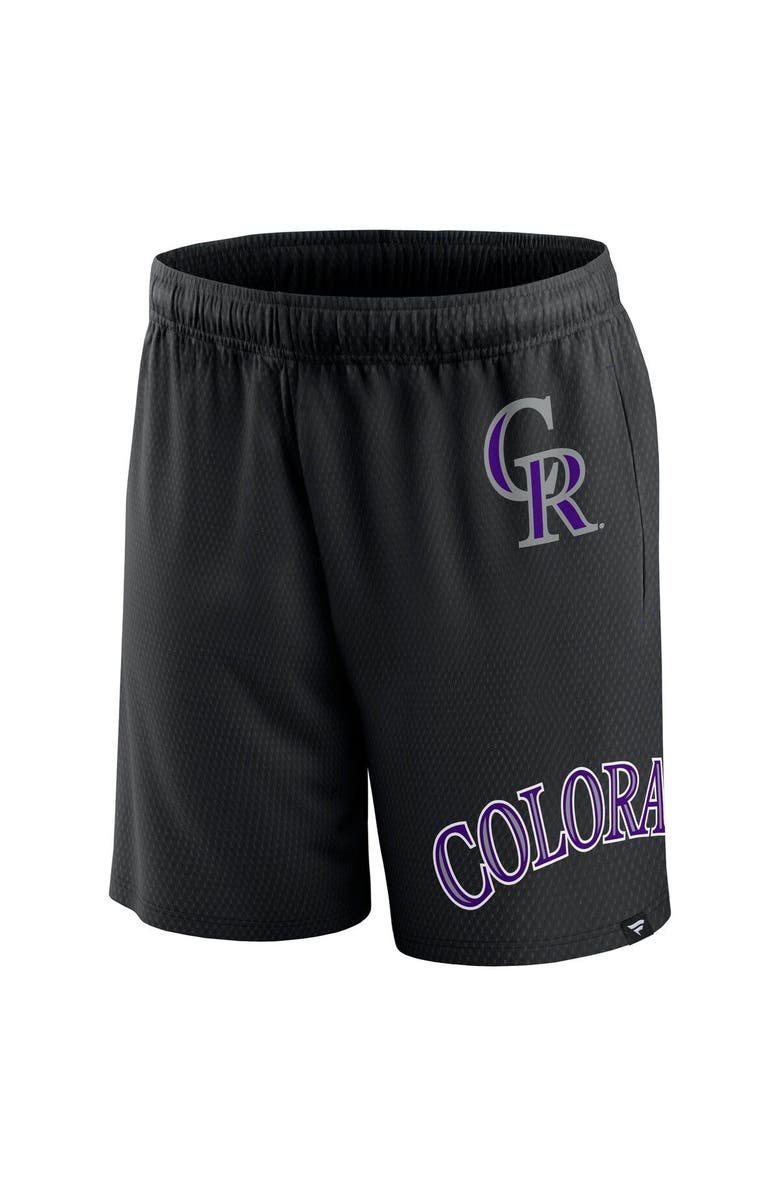 FANATICS Men's Fanatics Branded  Black Colorado Rockies Clincher Mesh Shorts, Alternate, color, Black