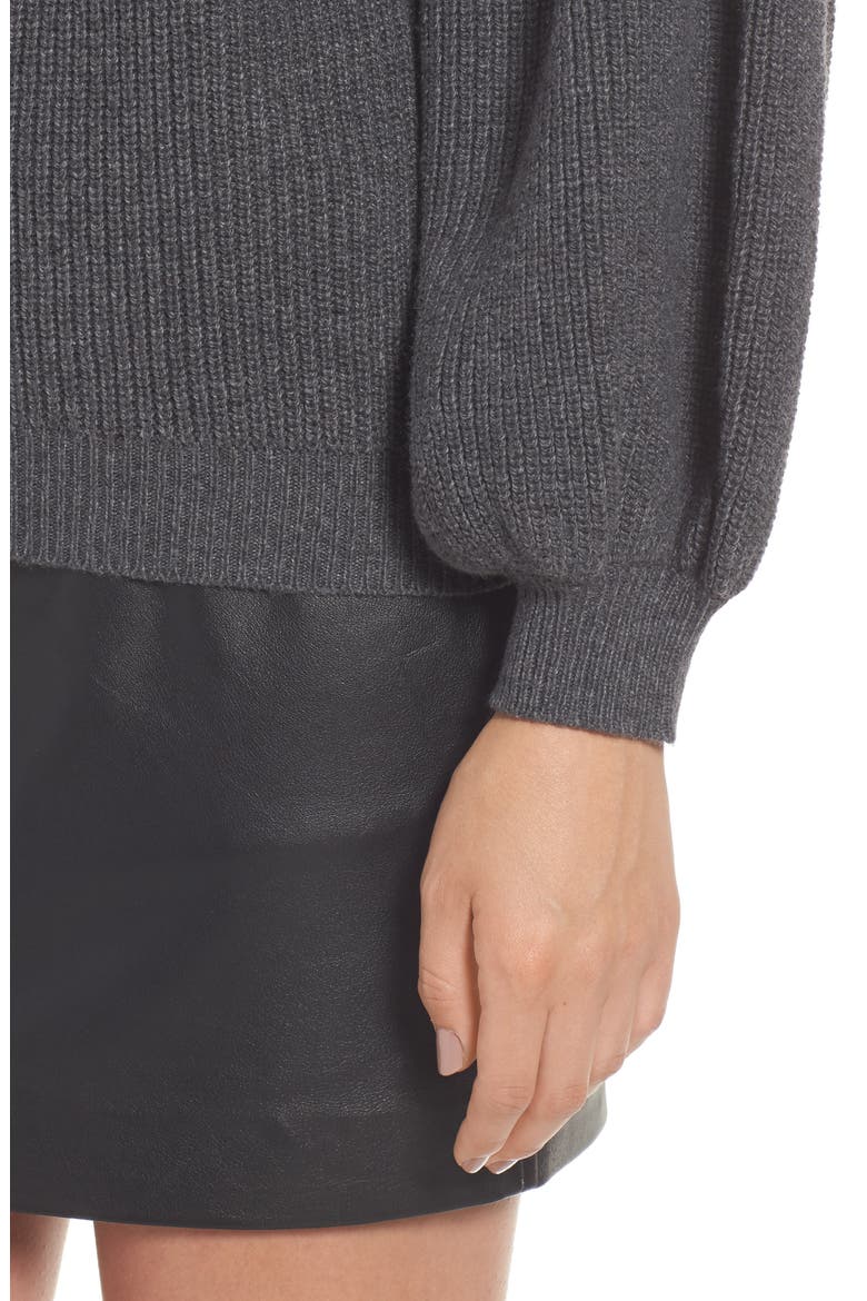 Blouson Sleeve Sweater, Alternate, color, GREY MEDIUM CHARCOAL HEATHER